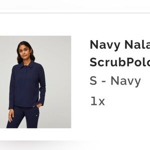 Figs Navy Nala Blue Scrub Polo scrub top size small. Like new .